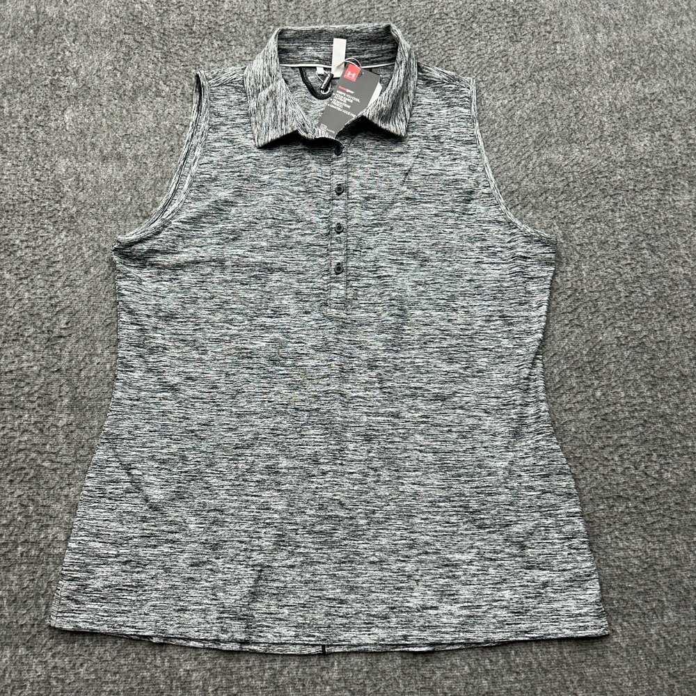 Under Armour Womens Sleeveless Top Heat Gear Golf XL Gray Heathered
